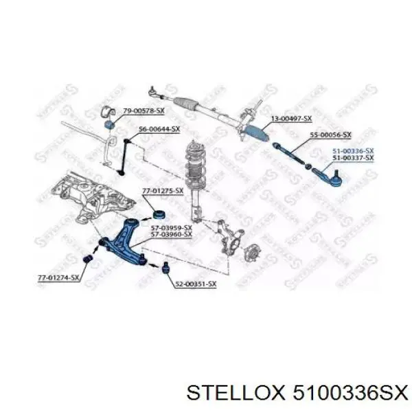 Рулевой наконечник 5100336SX Stellox