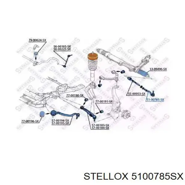51-00785-SX Stellox наконечник рулевой тяги внешний