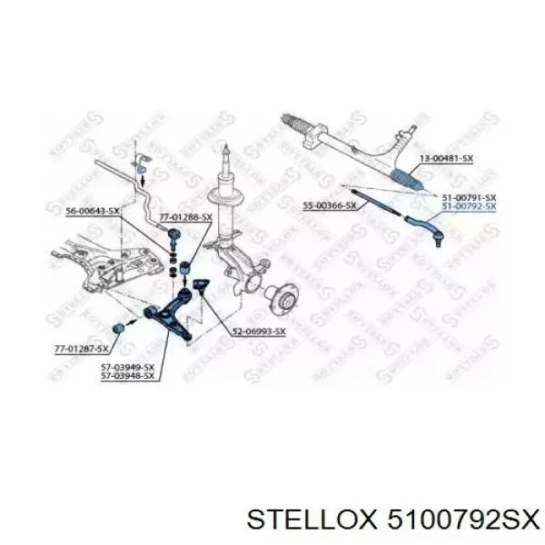 Рулевой наконечник 5100792SX Stellox