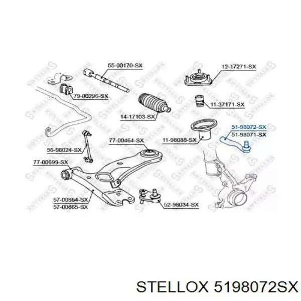 Рулевой наконечник 5198072SX Stellox