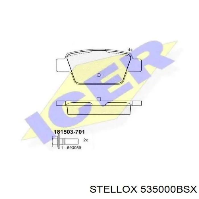 535000BSX Stellox Колодки тормозные дисковые комплект