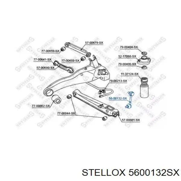 5600132SX Stellox Тяжка стабилизатора, заднего