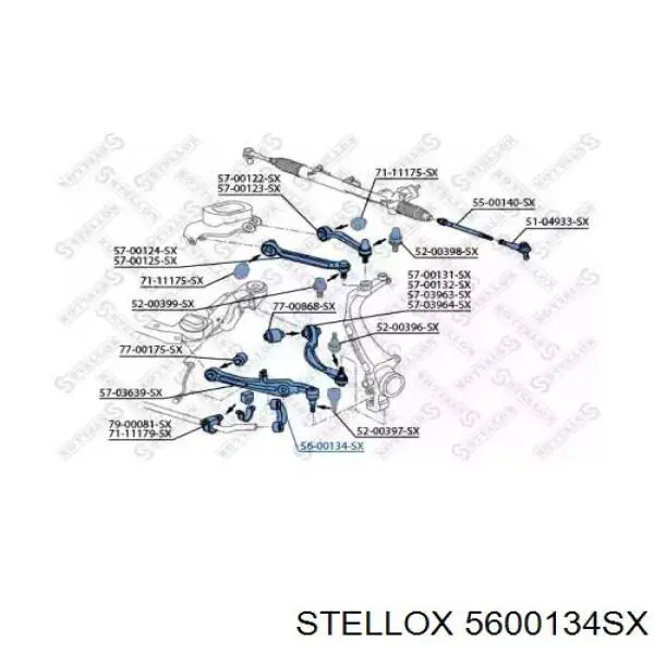 Тяга переднего стабилизатора Stellox 5600134SX цена, от 11.26 USD
