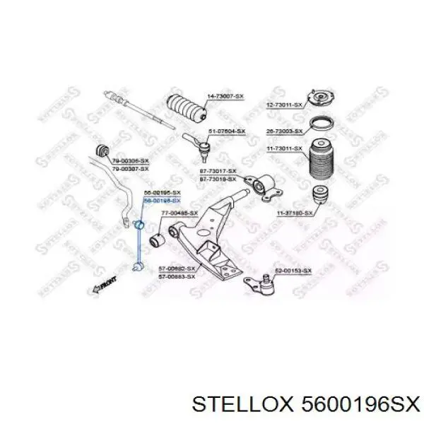 Стойка стабилизатора переднего правая 5600196SX Stellox