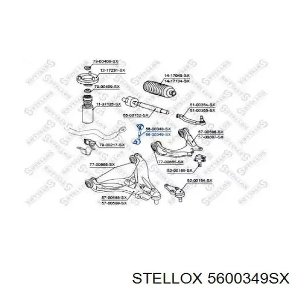 Стойка стабилизатора переднего левая Stellox 5600349SX