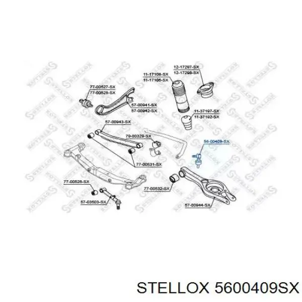 5600409SX Stellox montante de estabilizador traseiro