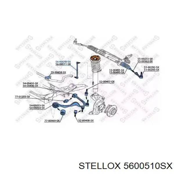 56-00510-SX Stellox стойка стабилизатора переднего левая