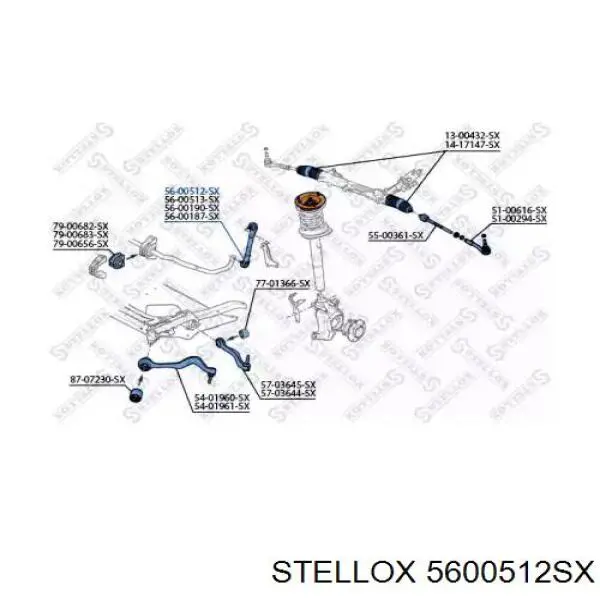 56-00512-SX Stellox стойка стабилизатора переднего левая