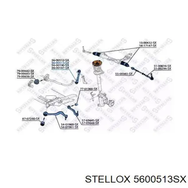 Стойка стабилизатора переднего правая Stellox 5600513SX