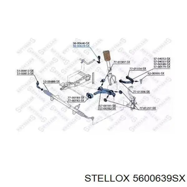 Стойка стабилизатора переднего правая 5600639SX Stellox