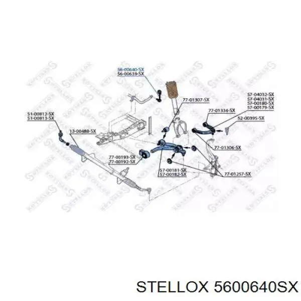 Стойка стабилизатора переднего левая 5600640SX Stellox