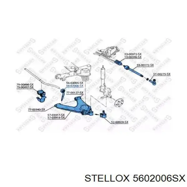 Стойка стабилизатора переднего левая Stellox 5602006SX