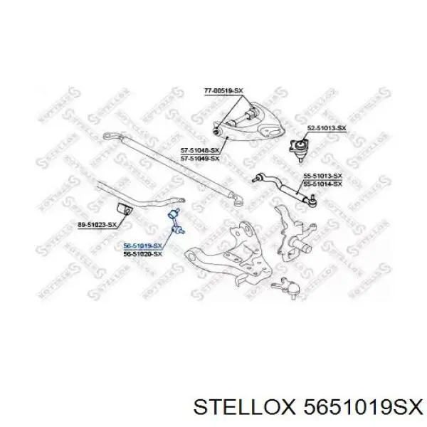 Стойка стабилизатора переднего левая 5651019SX Stellox