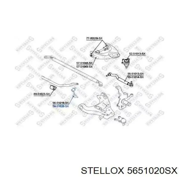 Стойка стабилизатора переднего правая 5651020SX Stellox