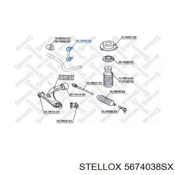 Стойка переднего стабилизатора 5674038SX Stellox