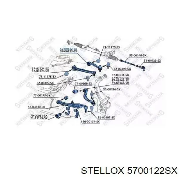 Рычаг передней подвески верхний левый Stellox 5700122SX