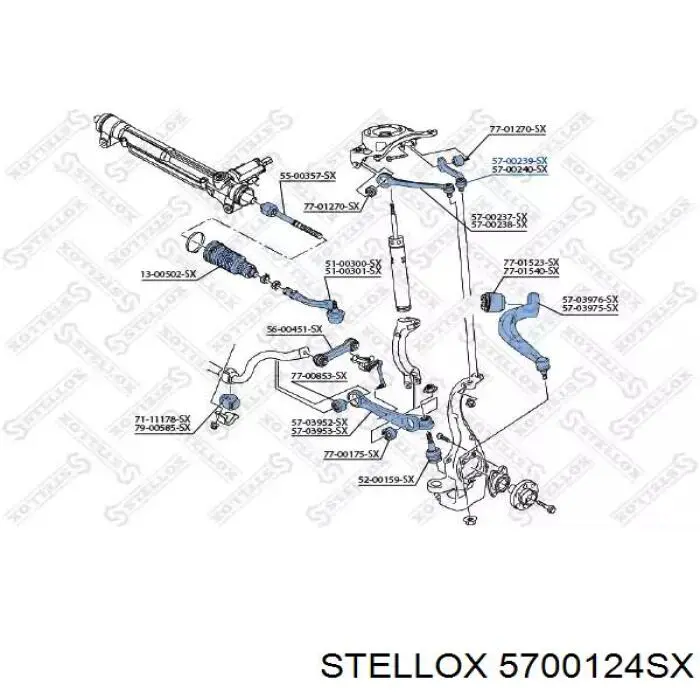 5700124SX Stellox Рычаг передней подвески верхний левый