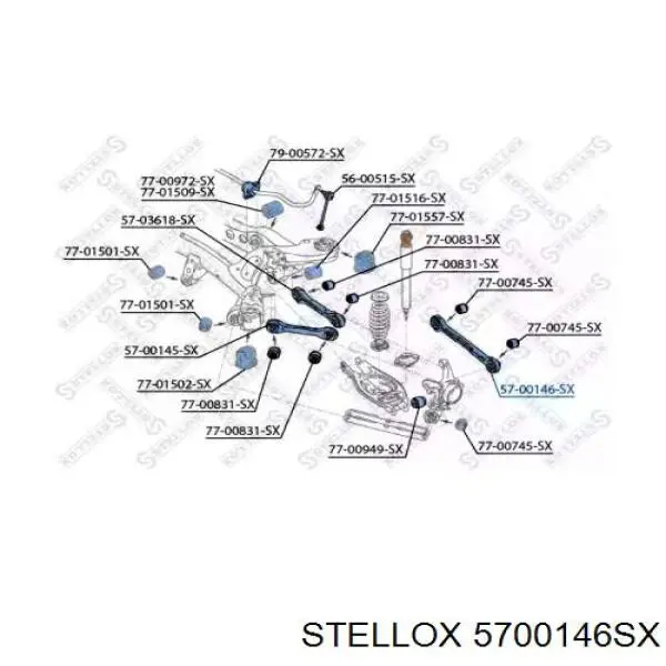 57-00146-SX Stellox рычаг задней подвески верхний левый/правый
