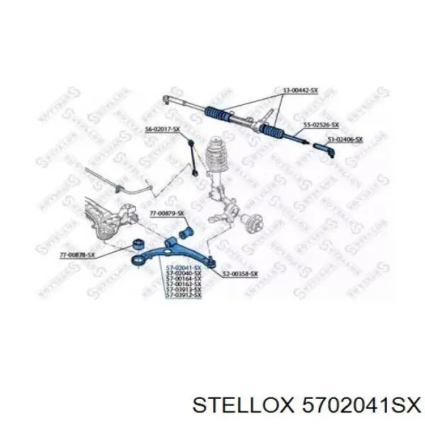5702041SX Stellox рычаг передней подвески нижний левый