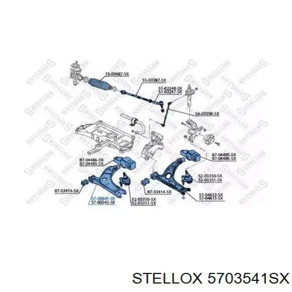 57-03541-SX Stellox рычаг передней подвески нижний левый