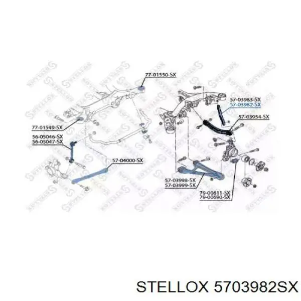 57-03982-SX Stellox рычаг задней подвески верхний правый