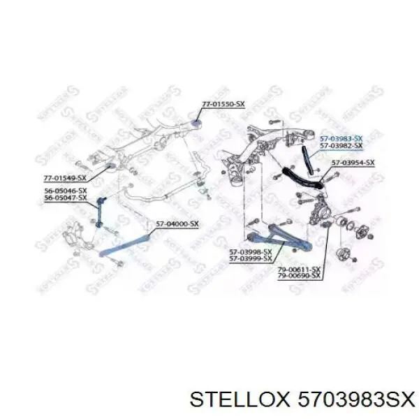 Рычаг задней подвески верхний левый 5703983SX Stellox