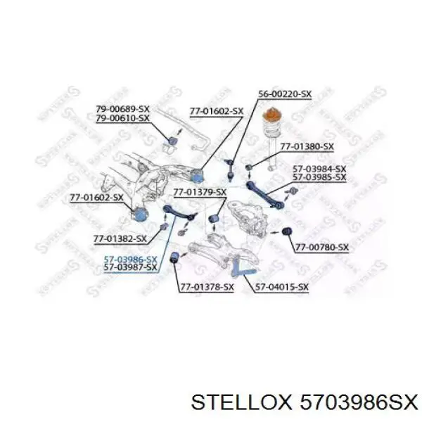 57-03986-SX Stellox рычаг задней подвески поперечный левый