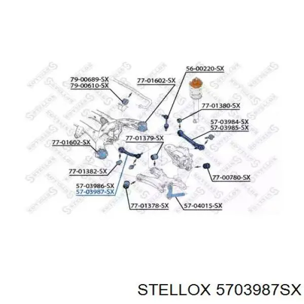 Рычаг задней подвески поперечный правый 5703987SX Stellox