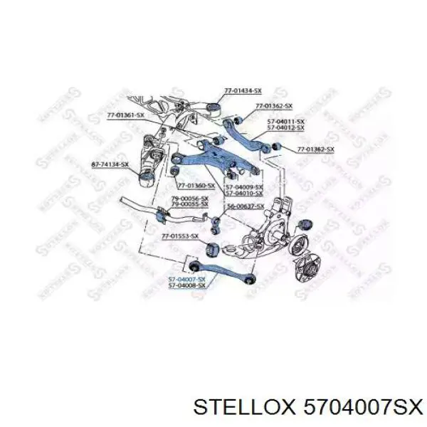 5704007SX Stellox Поперечная тяга задней подвески