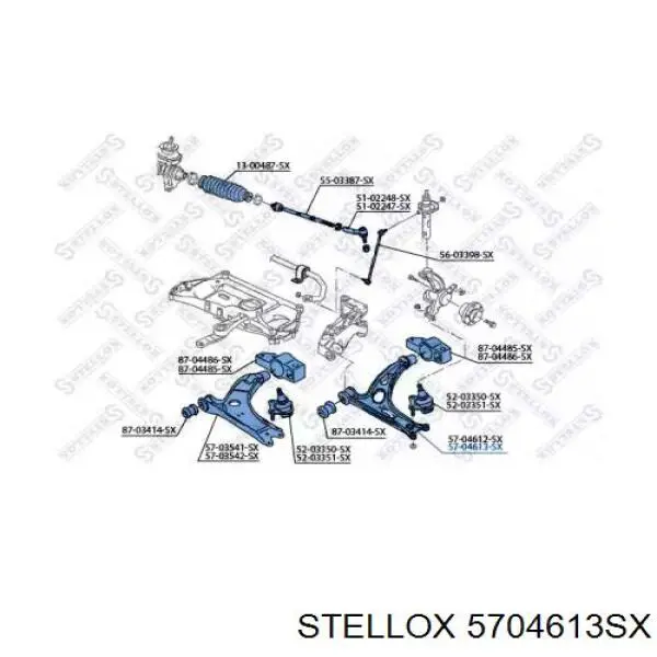57-04613-SX Stellox рычаг передней подвески нижний правый