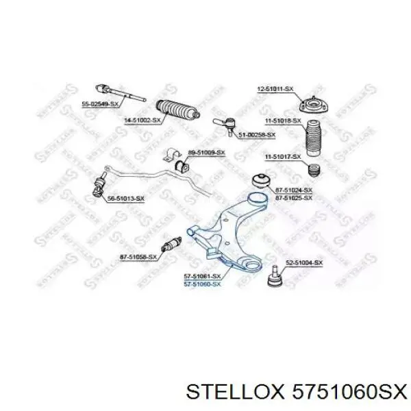 Рычаг передней подвески нижний правый 5751060SX Stellox