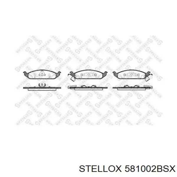 Передние тормозные колодки 581002BSX Stellox