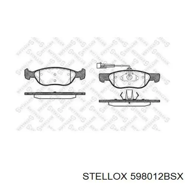 Передние тормозные колодки 598012BSX Stellox