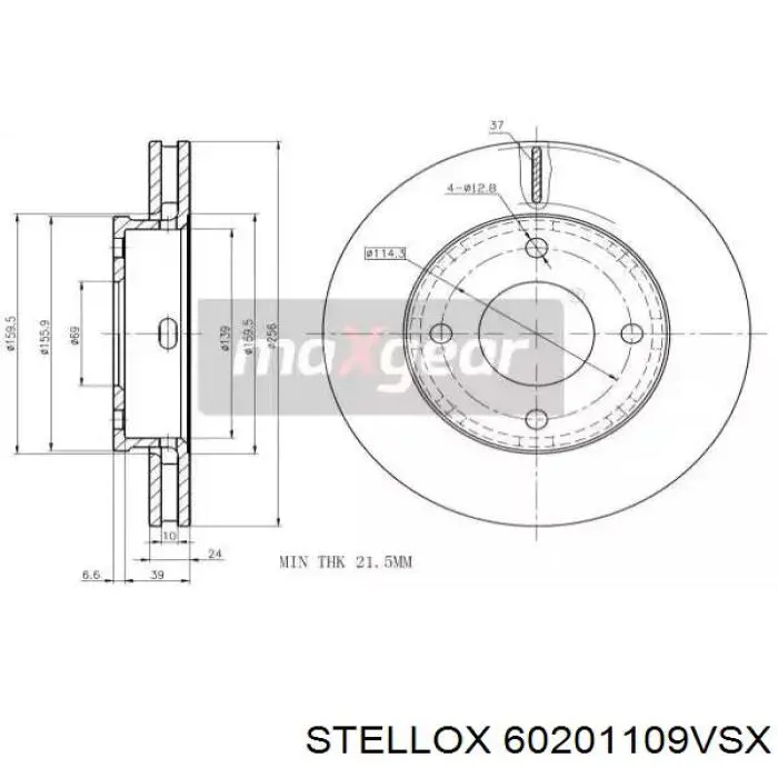 Передние тормозные диски 60201109VSX Stellox