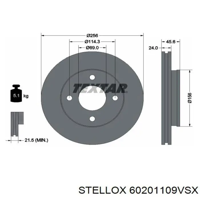 Купить 60201109VSX Stellox Ротор тормозной