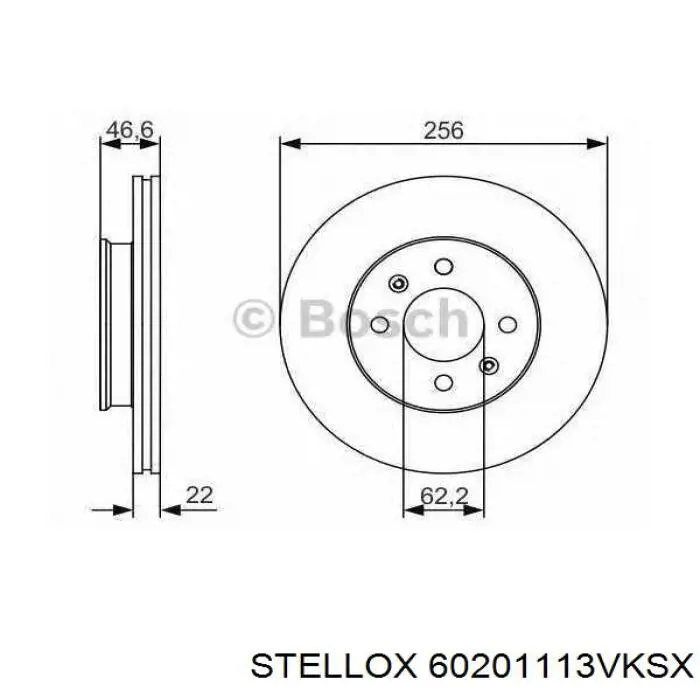 Передние тормозные диски 60201113VKSX Stellox