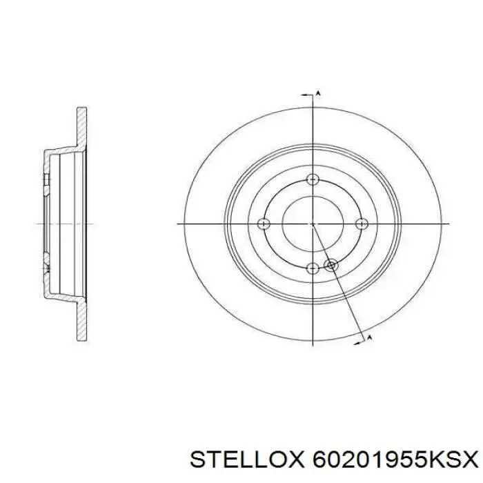 6020-1955K-SX Stellox диск тормозной задний