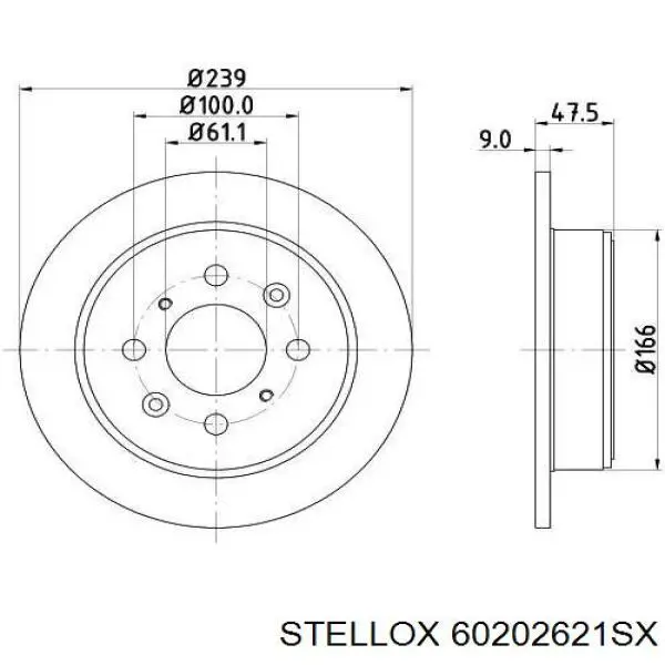 Тормозные диски 60202621SX Stellox