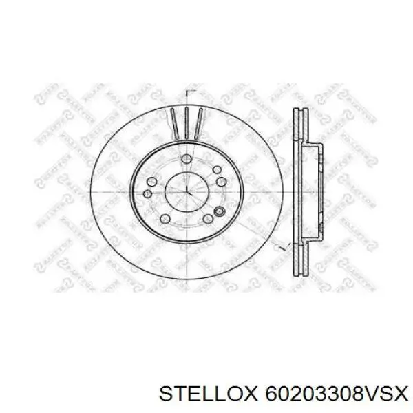 Передние тормозные диски 60203308VSX Stellox