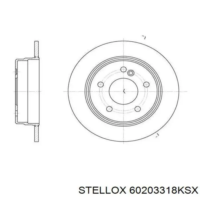 Диск тормозной задний Stellox 60203318KSX