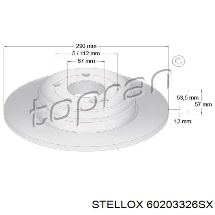 Тормозные диски 60203326SX Stellox