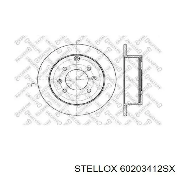 Диск тормозной задний Stellox 60203412SX