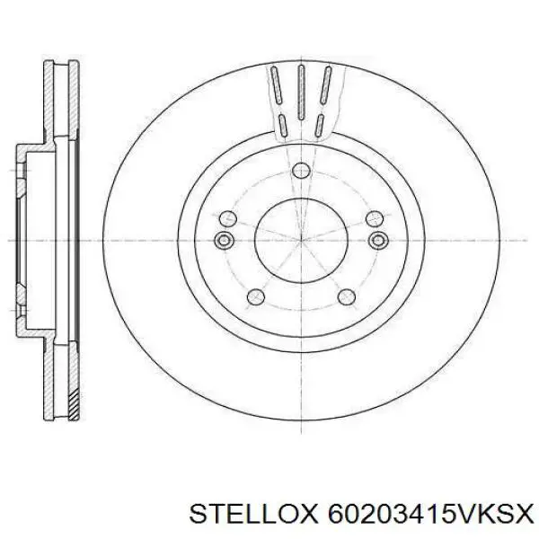 Передние тормозные диски 60203415VKSX Stellox