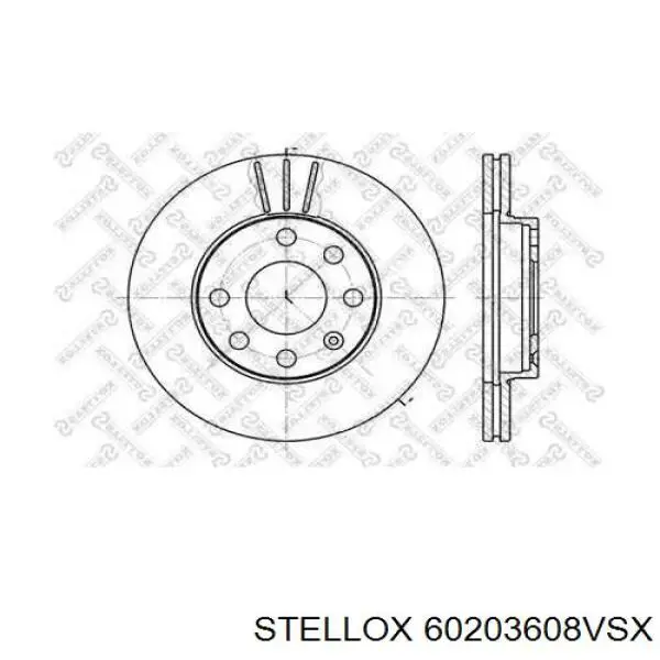 6020-3608V-SX Stellox диск тормозной передний