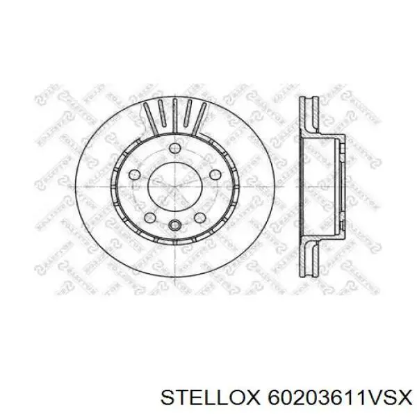 Передние тормозные диски 60203611VSX Stellox