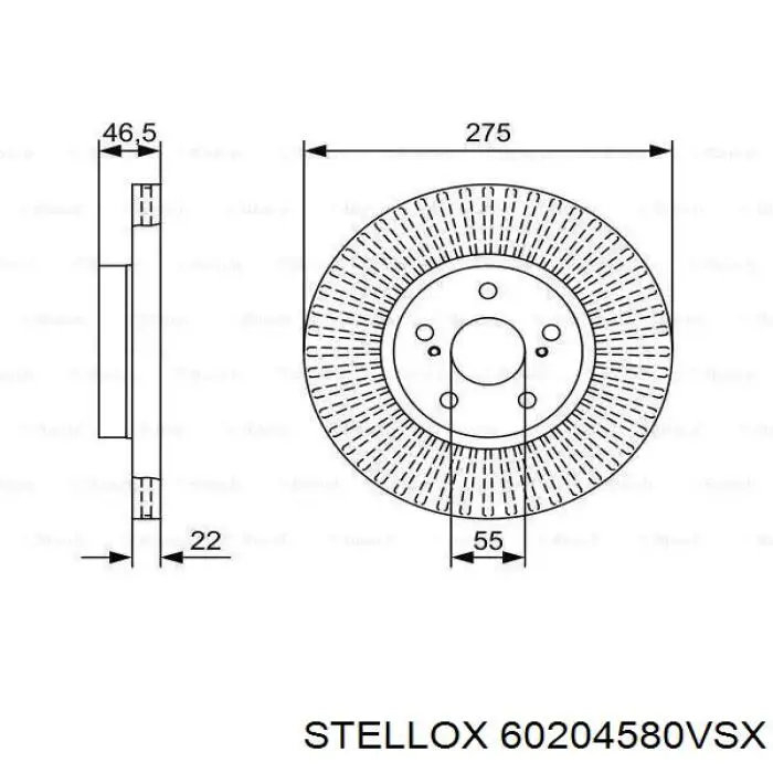 Передние тормозные диски 60204580VSX Stellox