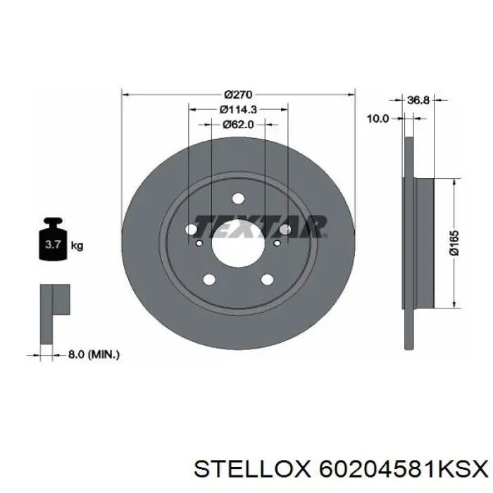 6020-4581K-SX Stellox диск тормозной задний