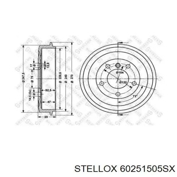 Тормозной барабан 60251505SX Stellox