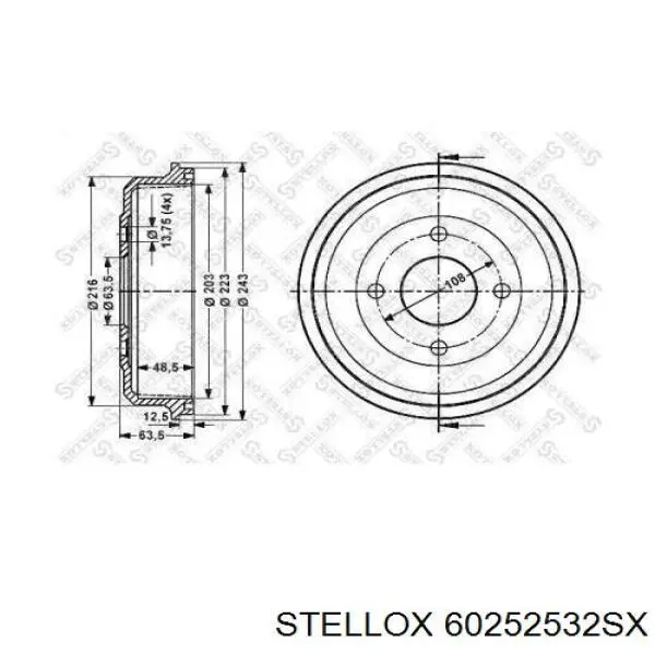 Тормозной барабан 60252532SX Stellox