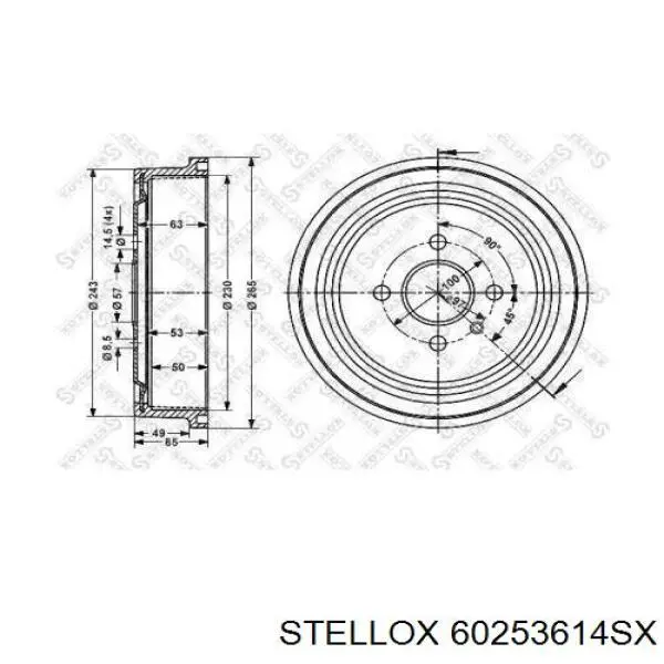 Тормозной барабан 60253614SX Stellox